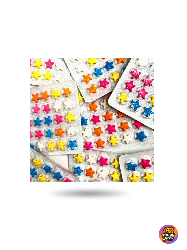 stars colorful candy at the tangy bites